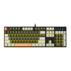 E-YOOSO Z14 HOTSWAPPABLE MECHANICAL KEYBOARD (YELLOW BACKLIT) (BLACK/GREY)