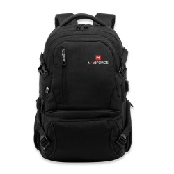 Naviforce NVF6806 Nylon Waterproof Travel Backpacks and USB Port - Cf Black