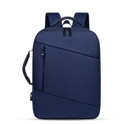 Nylon Multifunctional Backpack Laptop Bag - Navy Blue - LB-20