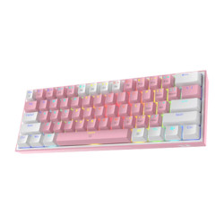 REDRAGON K617 FIZZ 60% WIRED RGB GAMING KEYBOARD (WHITE & PINK MIXED-COLORED)