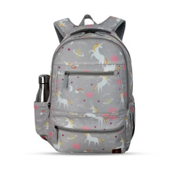 Espiral Cat Fabric Unicorn Backpack For Women- Ash - CDEUB01ASH