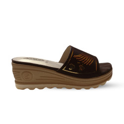 PU China Rexine Casual Shoes for Women - Chocolate - KTF L49)