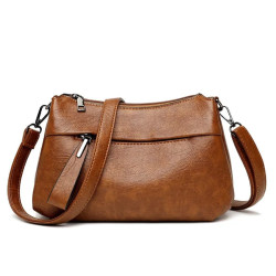 Crossbody bag artificial leather ( brown color )