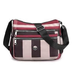 Chic Waterproof Plaid Multi Pocket Crossbody Hobo Bag(Red Color)