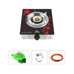 Walton Glass Top Single Burner Gas Stove with Accessories