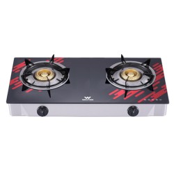 Walton Glass Top Double Burner Gas Stove