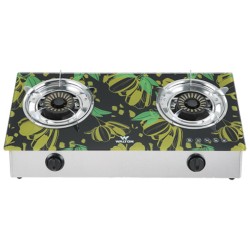 Walton Glass Top Double Burner Gas Stove  WGS-GDC11