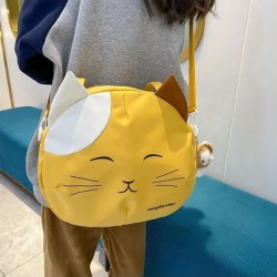 College Style Nylon Prints Cat Messenger Bag