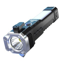 Super Bright LED Flashlight with Safety Hammer Side Light