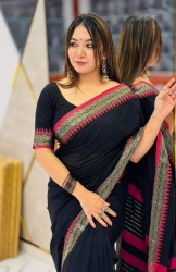 Cotton Saree (Black)