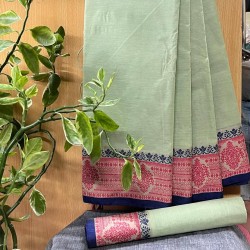 Cotton Saree (Dusty Olive Green)