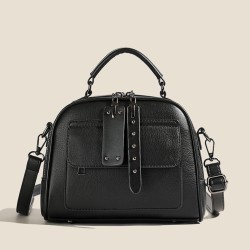 High end ladies' handbag multi-layer large capacity commuting bag (Black)