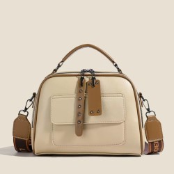 High end ladies' handbag multi-layer large capacity commuting bag (Cream)