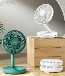 Rechargeable 5-inches Folding fan HCZ21 Green colour
