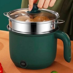 Portable Electric Multicooker Cooking Pot With Steamer and Multipurpose 1.8 Liter