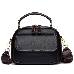 Sac a Main Women Handbag soft small Shoulder Pu Leather Tote Hand Bags for Ladies(Black)