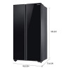 Samsung No Frost Side-by-Side Double Door Refrigerator | RS72R5001M9/D3 | 700 L