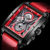 LIGE LG8965 luxury red male quartz watch cool rubber strap watch