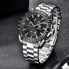 POEDAGAR Black Men’s Watches Top Brand Luxury Chronograph Watch