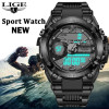 LIGE 8922 Men Military Watch Top Brand Waterproof watch