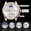 LIGE 8951 Top Brand Leather Chronograph Waterproof watch