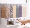 Wall Mounted Food Dispenser Whole Grains Rice Bucket Large Capacity 6-Grid Storage