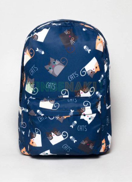 Cat Casual 4G School Backpack For Kids - 4GFCKB01 - Navy Blue