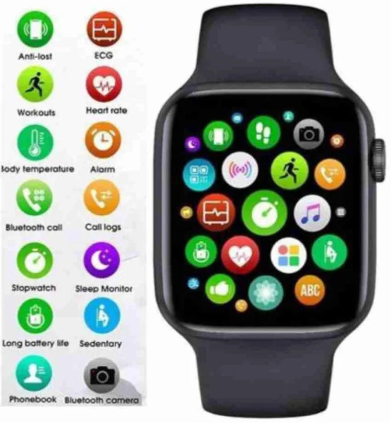 T55 Waterproof Heart Rate Monitor Blood Pressure Functions Smart Watch - Black