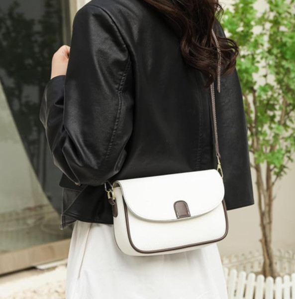 PU Leather Handbags Women Fashion Crossbody Bags(white color)