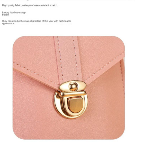 Women's PU Leather Phone Holder With Neck Strap Wallets Touch Screen Bags(pink)