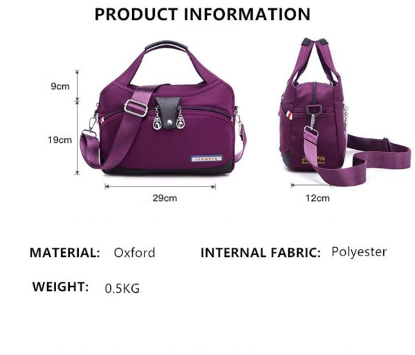 Large Capacity Waterproof Anti-theft Fashion ( purple colour)