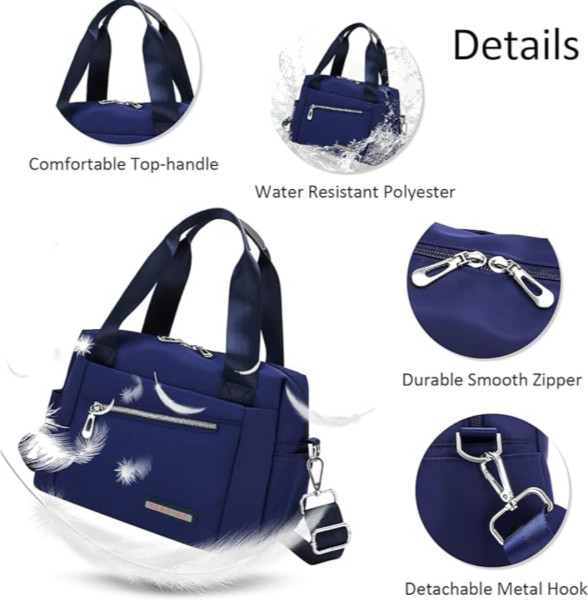 Luxury Bag Waterproof Nylon Shoulder Ladies Travel Crossbody ( Blue Color)