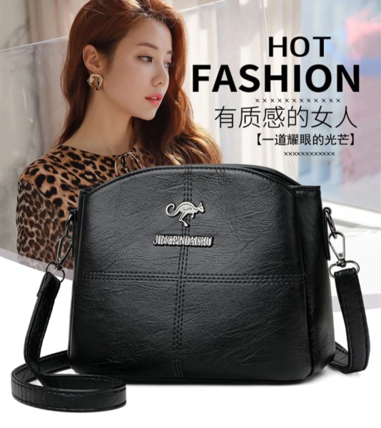 3 Layers Luxury Messenger Crossbody Bags black