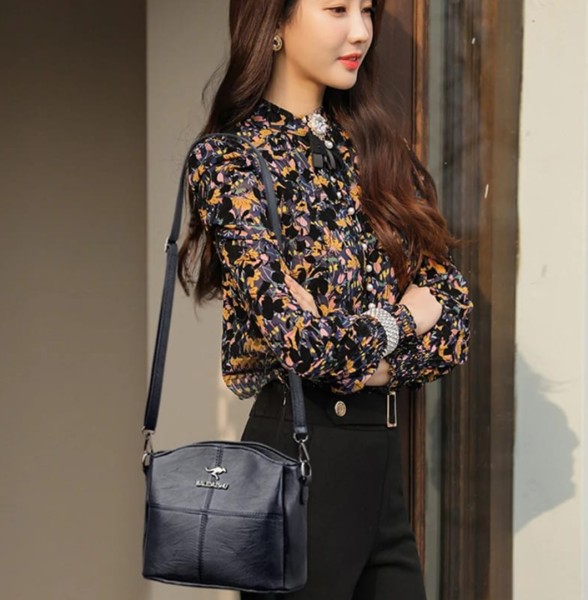 3 Layers Luxury Messenger Crossbody Bags black