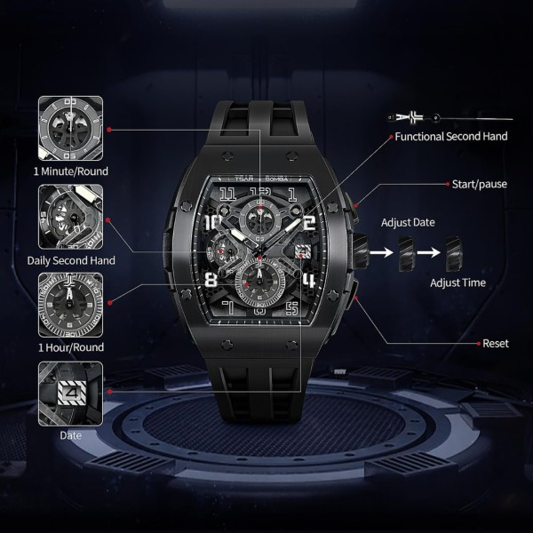 Luxury Waterproof Quartz Watch For Men Sport Chronograph Wrist Watches Men Clock Relogios Masculino