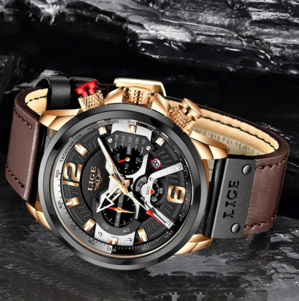 LIGE 8917 Watch For Men Sport Luxury Brand Chronograph Military