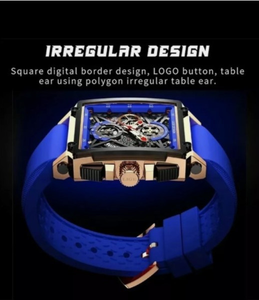 Brand Luxury Silicone Square Large Dial Sports watch