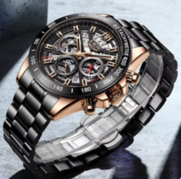 Brand Luxury Men's Watch Waterproof Date Chronograph Stainless Steel