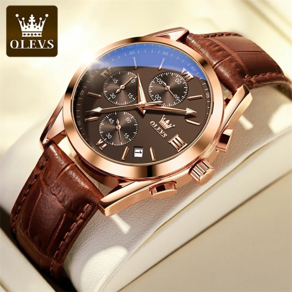 Olevs 2872 Fashionable Analog leather Men's Watch