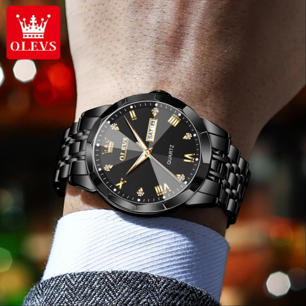 Olevs 2872 Fashionable Analog leather Men's Watch