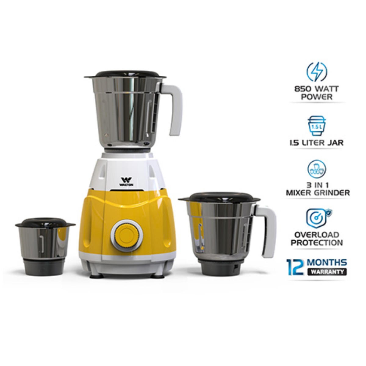 Walton 3in1 SS Heavy Duty Mixer Grinder