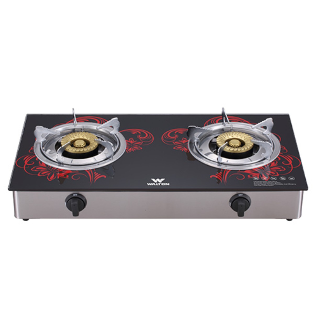 Walton Glass Top Double Burner Gas Stove  WGS-GDC10