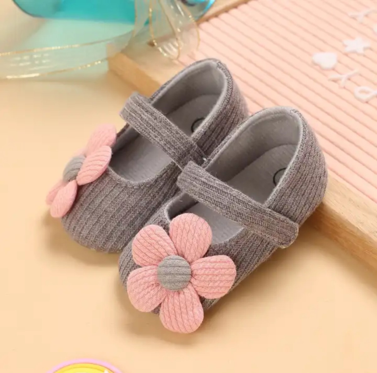 Baby shoes baby girl soft bottom flower walking shoes