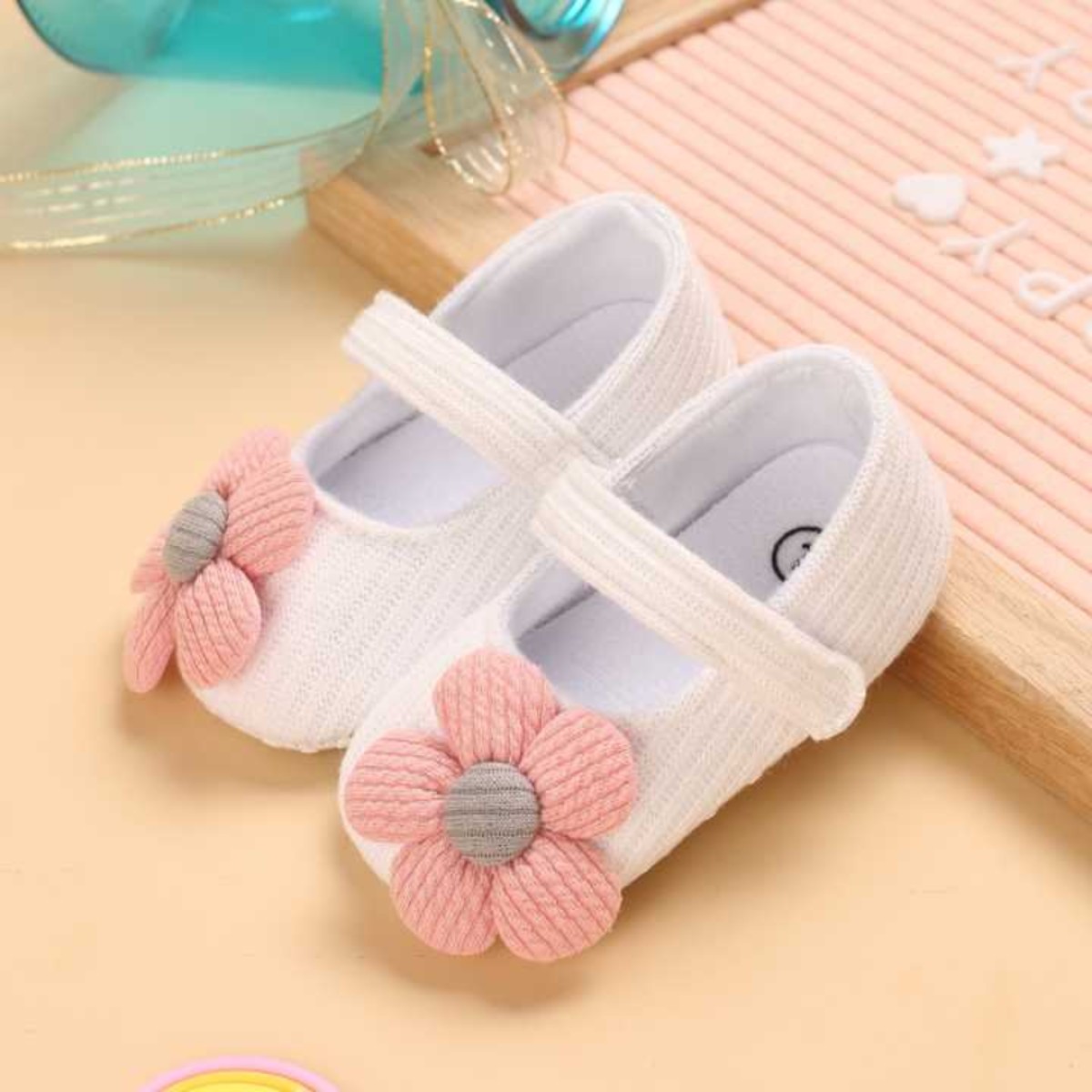 Baby shoes baby girl soft bottom flower walking shoes