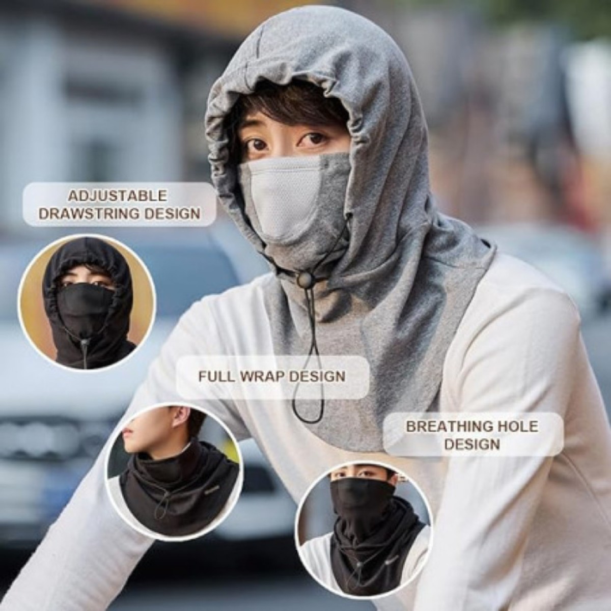 Balaclava Windproof Full Face Mask Gray