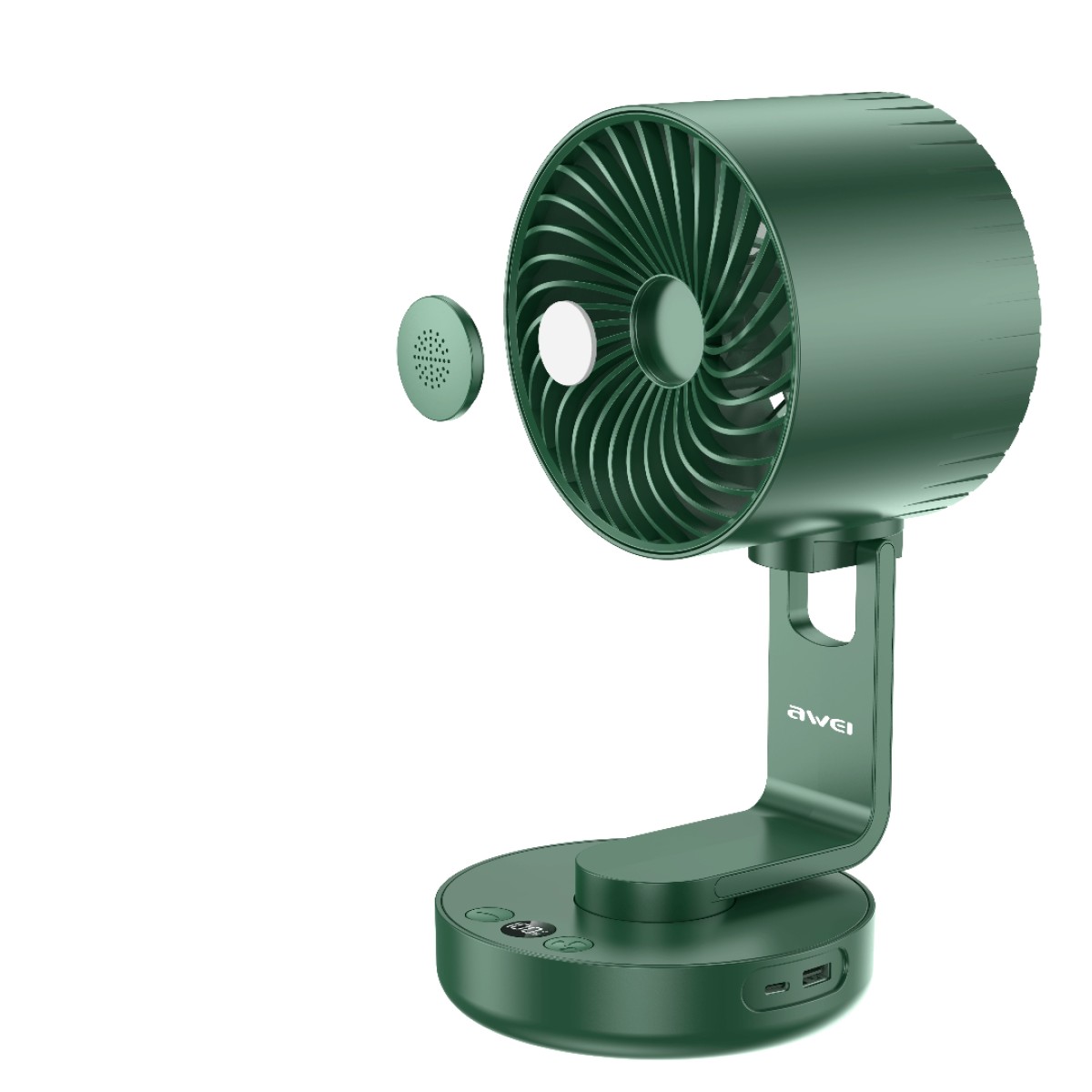 Awei F34 Strong Wind Air Circulation Wide Angle Night Lamp Fan 4000mAh
