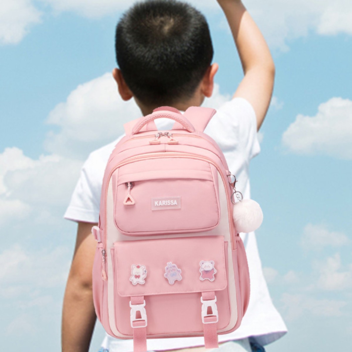 kids-backpack-waterproof-primary-schoolbag-pink