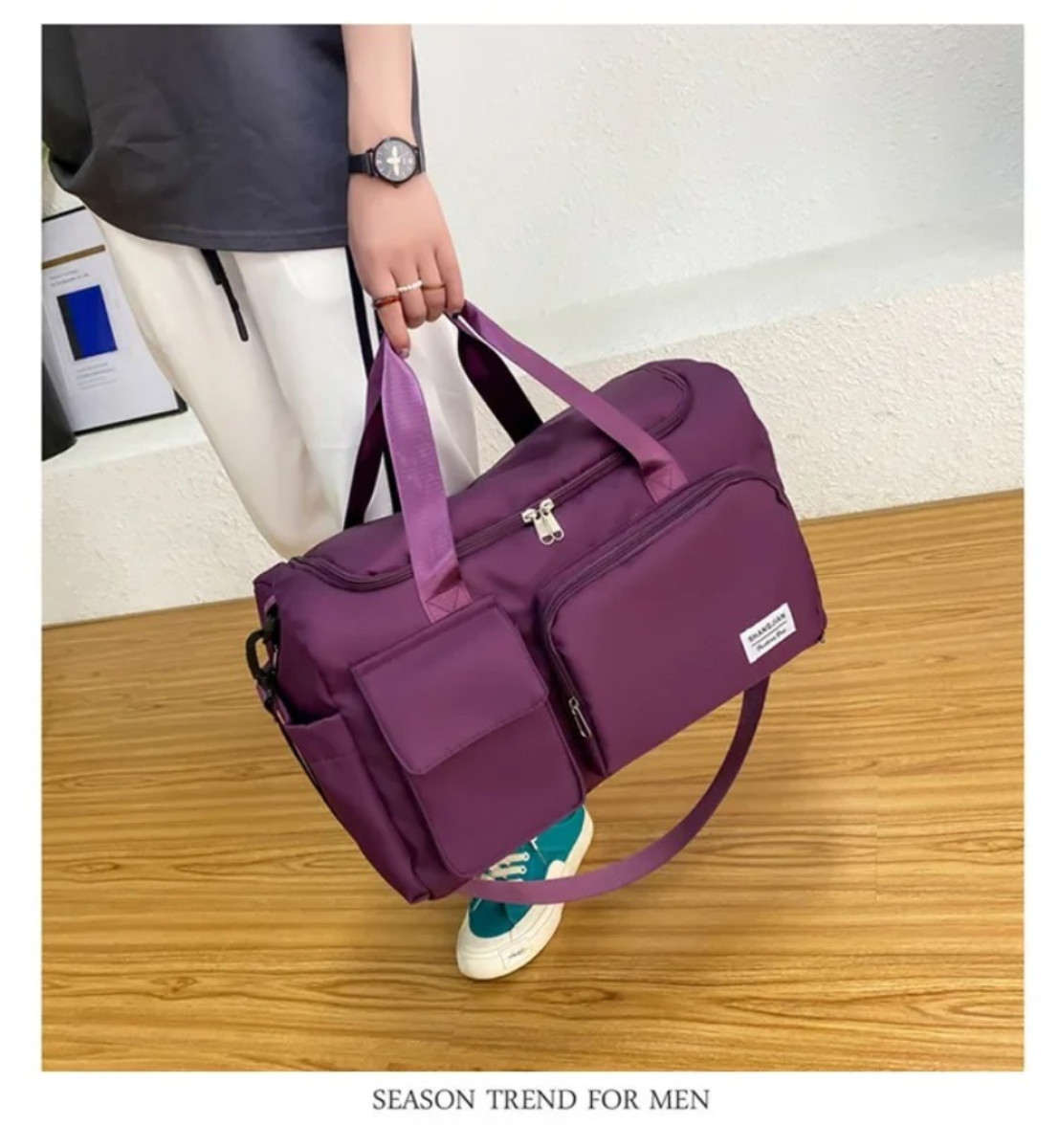 Fashionable Large Capacity Travel & Gym Bag purple