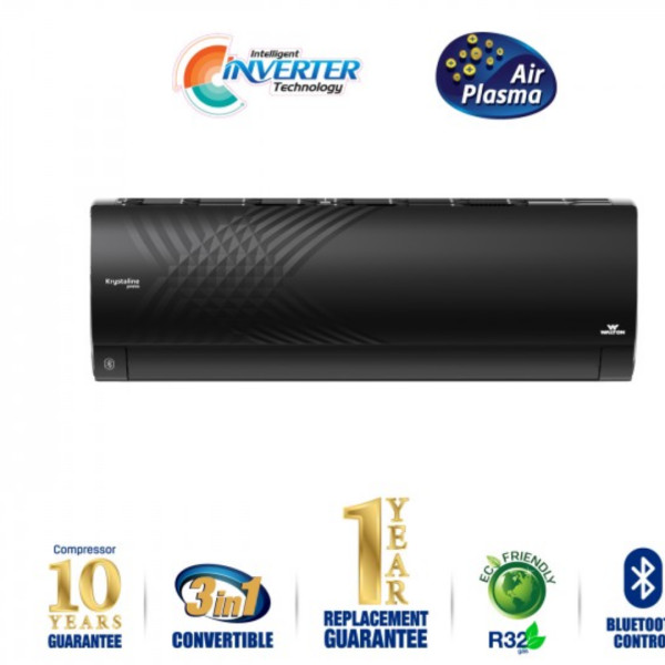 Walton AC 1.5 Ton (Inverter) - WSI-KRYSTALINE (PRETO)-18FBLUETOOTH