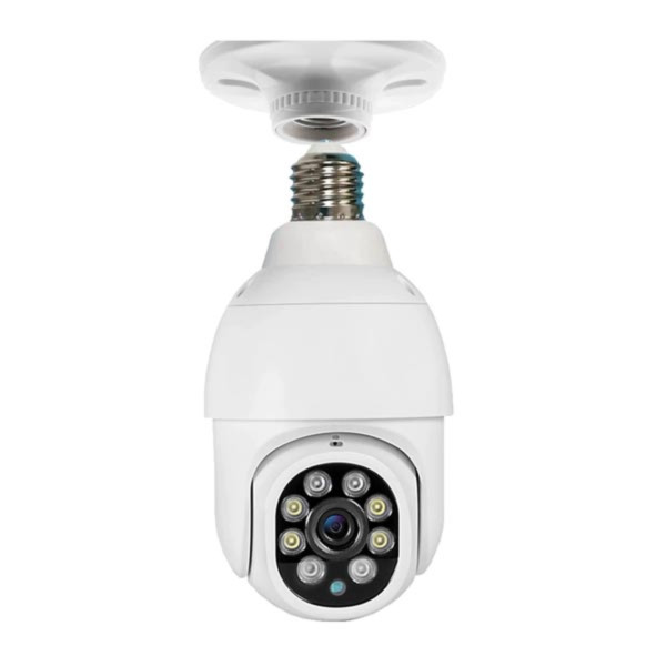 PTZ Camera Light Bulb E27 4X Zoom Color Night Vision